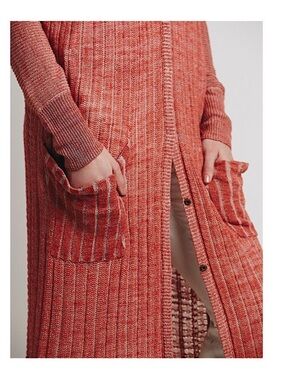 Free People Cozy Ribbed Long Cardigan Sweater/Duster